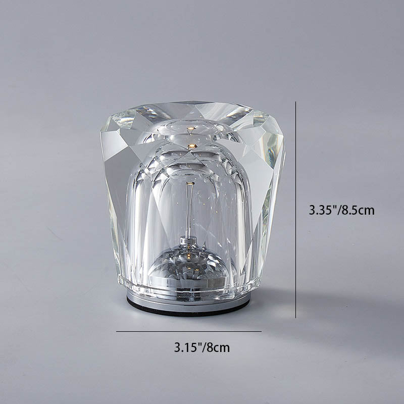 Frendorf | Crystavo Zylindrische Kristall LED Tischlampe | Kreatives Design | Perfekt für Schlafzimmer & Dekoration