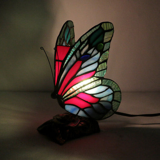 Tiffany Glas Schmetterling Form Nachtlicht 1-Licht Tischlampe