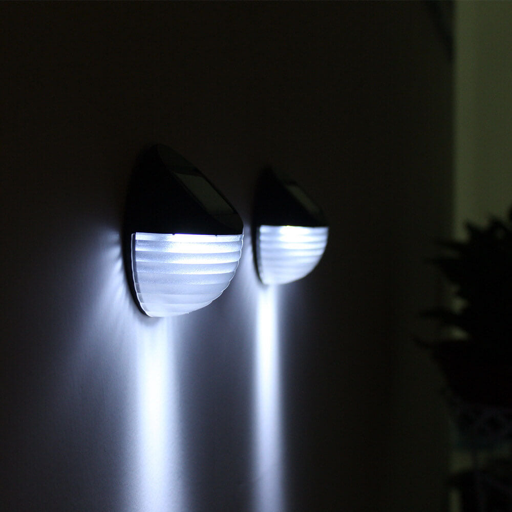 Frendorf | SolarArc LED Wandleuchte | Halbkreisdesign | Solarbetrieben | Außenlampe für Garten & Zaun | 6 LEDs