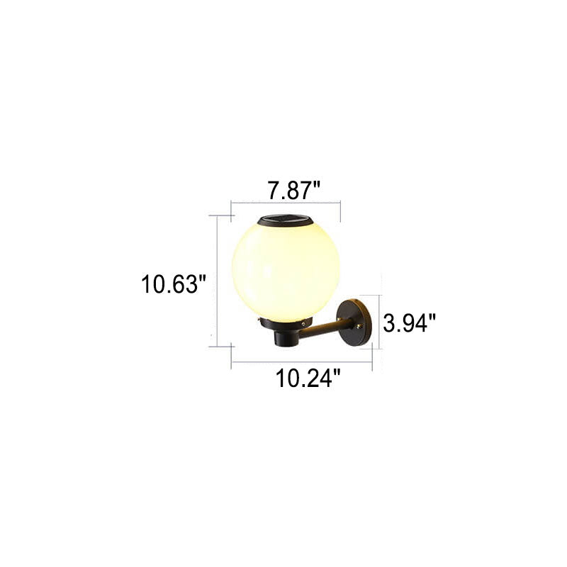 Moderne Outdoor Solar Runde Ball Wasserdichte LED Wandleuchte lampe
