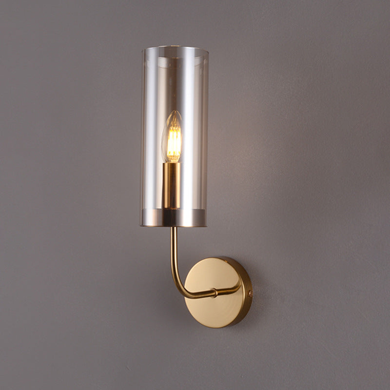 Frendorf | AstraGlas | Glas-Eisen Wandleuchte | 1- oder 2-flammig | Cognac & Hellblau