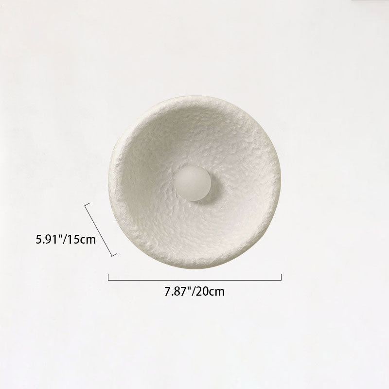 Frendorf | ZenBowl Japanische Wandleuchte | Runde Harz- & Glas-Design | 1-flammig | Traditioneller Stil für Wohnzimmer
