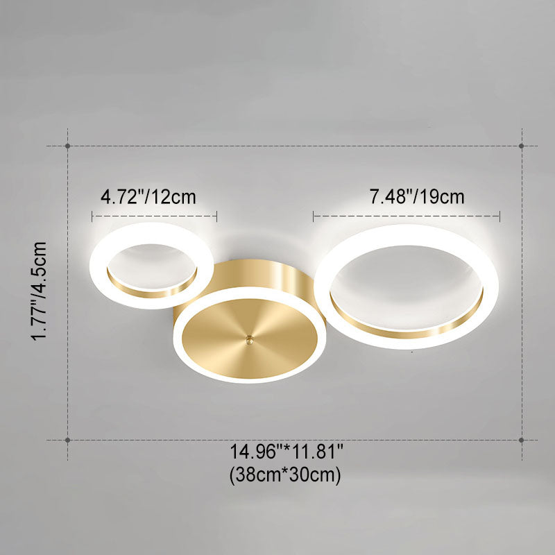 Frendorf | AurumGlow LED Deckenleuchte | Modernes Golden Circle Design | Acryl Flush Mount | Luxus Beleuchtung