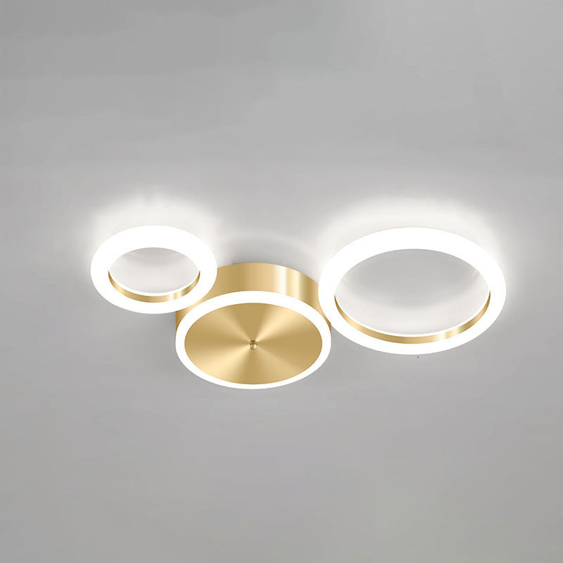 Frendorf | AurumGlow LED Deckenleuchte | Modernes Golden Circle Design | Acryl Flush Mount | Luxus Beleuchtung