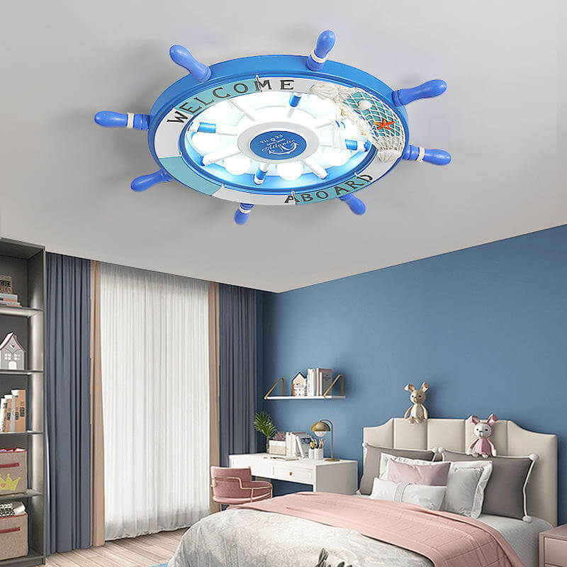 Frendorf | NautiGlow Kinderzimmer LED Deckenlampe | Segelboot-Design | Cartoon-Stil | Stimmungsvolle Beleuchtung