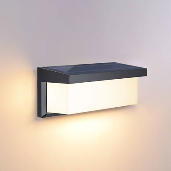 Modern Minimalist Solar Rechteck PC LED Außen Wandleuchte Lampe Für Außenpatio