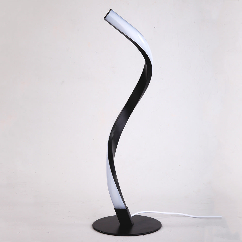 Moderne Minimalistische Aluminium Spiralstreifen LED Tischlampe Für Zuhause Büro