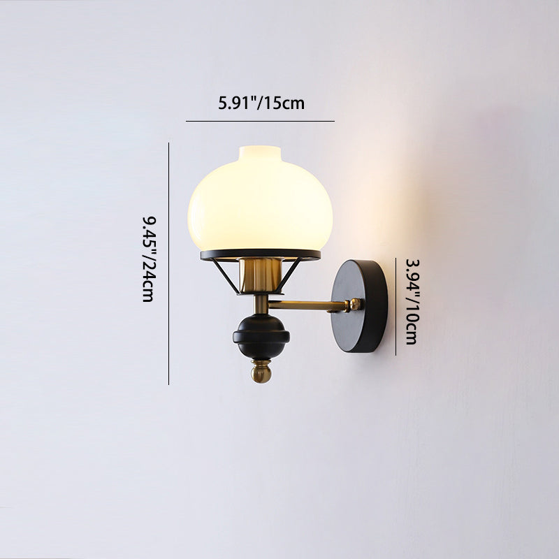 Frendorf | GeoLuxe Französische Geometrische Wandlampe | Eisen & Glas | 1-Licht Design für Wohnzimmer