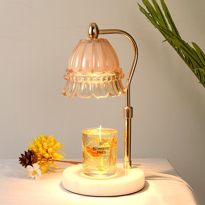 Europäische Orchidee Glas Marmor Hebbare 1-Licht Schmelzende Wax Tischlampe
