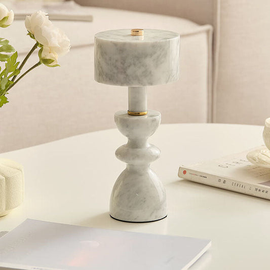 Moderne minimalistische USB-LED-Tischlampe aus Eisenmarmor