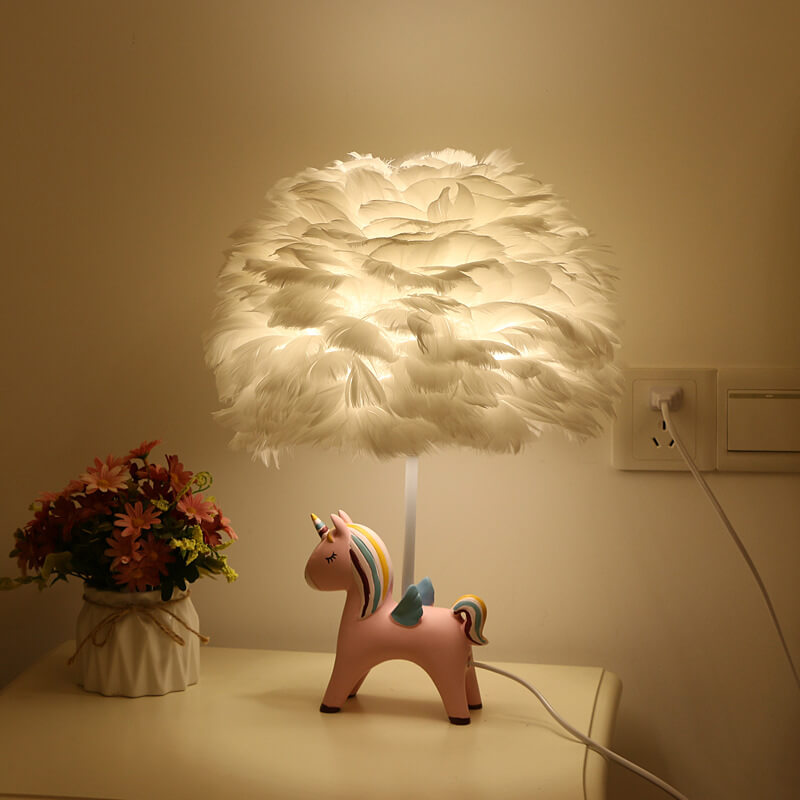 Frendorf | DreamaFeather Kinder Tischlampe | Kreatives Design | Einhorn & Tiermotive | Nachtlicht & Dekoration