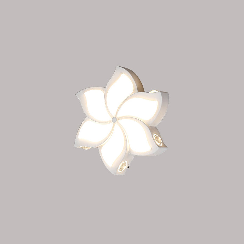 Zeitgenössische Einfachheit Aluminium Pinwheel Acrylschirm LED Wandleuchte Lampe für Schlafzimmer