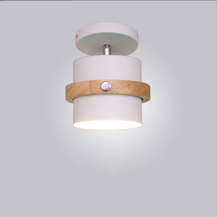 Frendorf | Cylindra Nordic Deckenleuchte | Halbzylinder-Design | Holz & Metall | Für Flur & Wohnbereich | 1-flammig