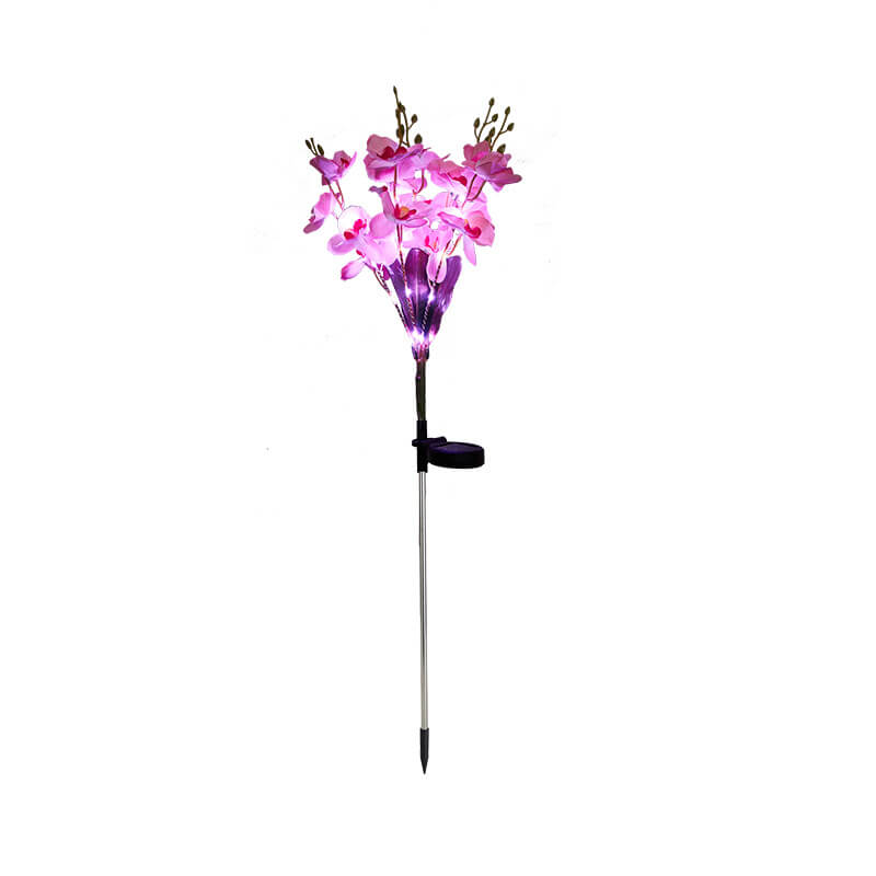 Moderne Kreative Simulation Phalaenopsis Solar LED Außen Patio Rasen Boden Einstich Landschaftslicht
