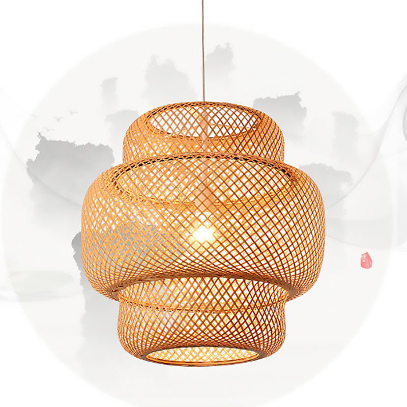 Frendorf | Zenoku Bambus Hängeleuchte | Traditionelles Design | Natürliche Eleganz | Beleuchtung fürs Wohnzimmer