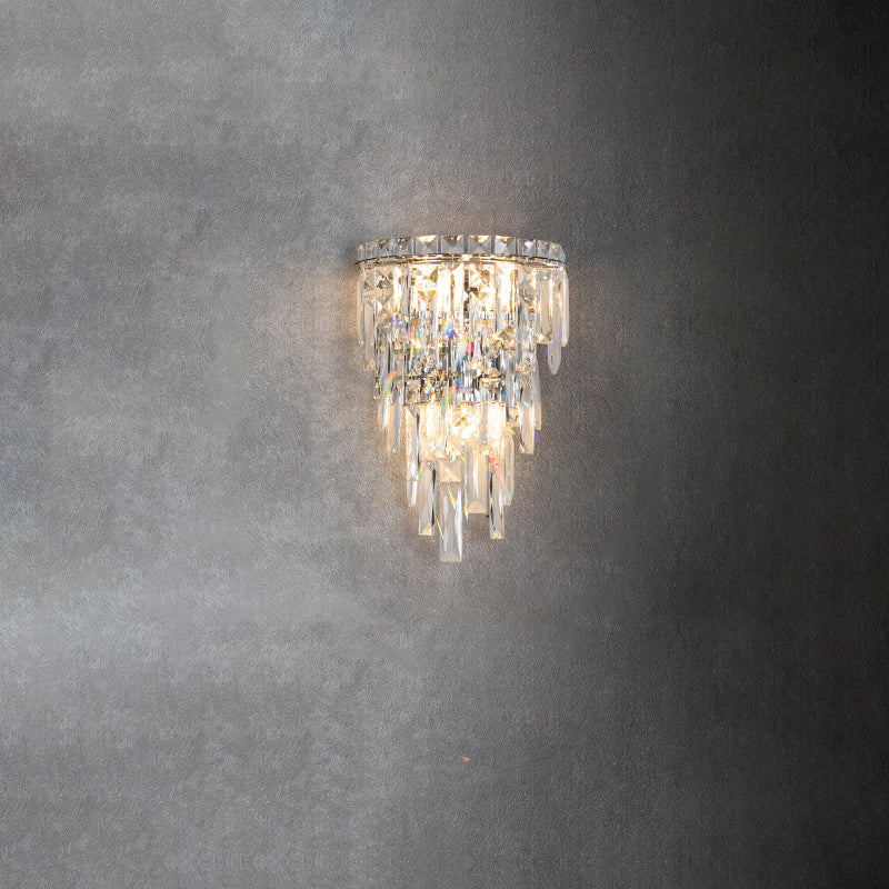 Frendorf | Lustrevia Kristall Wandleuchte | Luxus Design | Quasten aus Kristall | LED 1-Licht | Wohnzimmerlicht