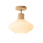 Frendorf | GlowLoom Nordic Oval Deckenleuchte | Holzstreifen Glasdesign | Halbrunde LED Lampe | Moderne Beleuchtung