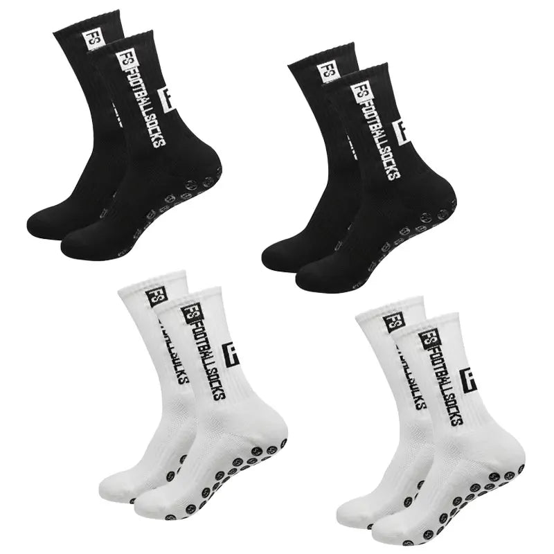 Frendorf | 4 Paare Fußballsocken Sport Grip Gummi Antirutschsocken