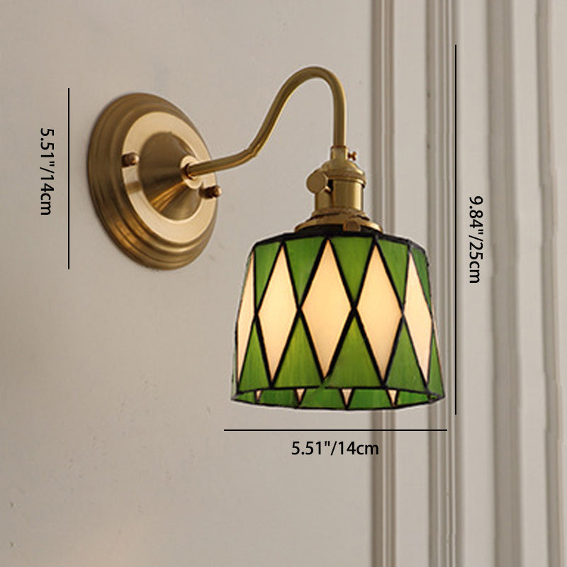 Frendorf | AuroraGlint Tiffany Kupfer Wandleuchte | Klassisches Design | Hochwertiges Glas | Ideal für Wohnzimmer