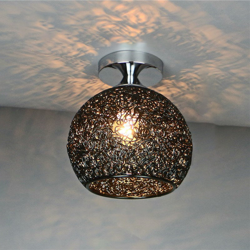 Frendorf | WeaveSphere Deckenleuchte | Skandinavisches Design | Geflochtene Kugel | 1-Licht | Perfekt für Flure und Wohnräume