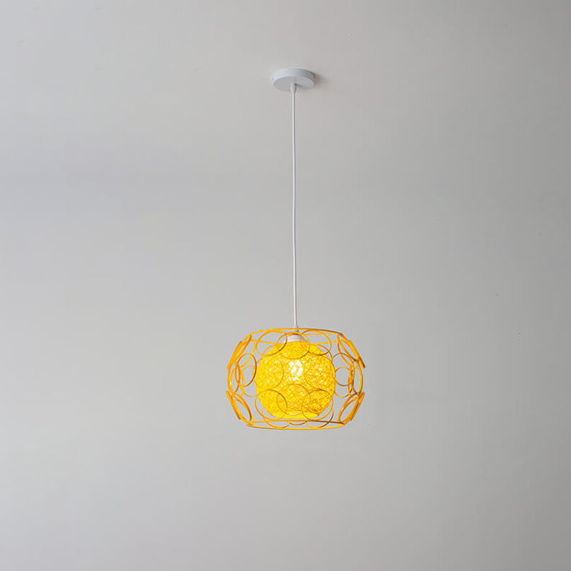 Frendorf | HempGlow Kreative Pendelleuchte aus Hanfgeflecht | Modernes Design | Einzigartiger Lichtakzent | Hängeleuchte für Zuhause