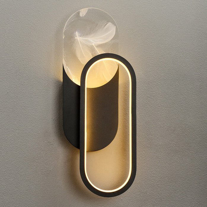 Leichte Luxuriöse Feder Effekt Acryl Geometrische LED Wand Sconce Lampe