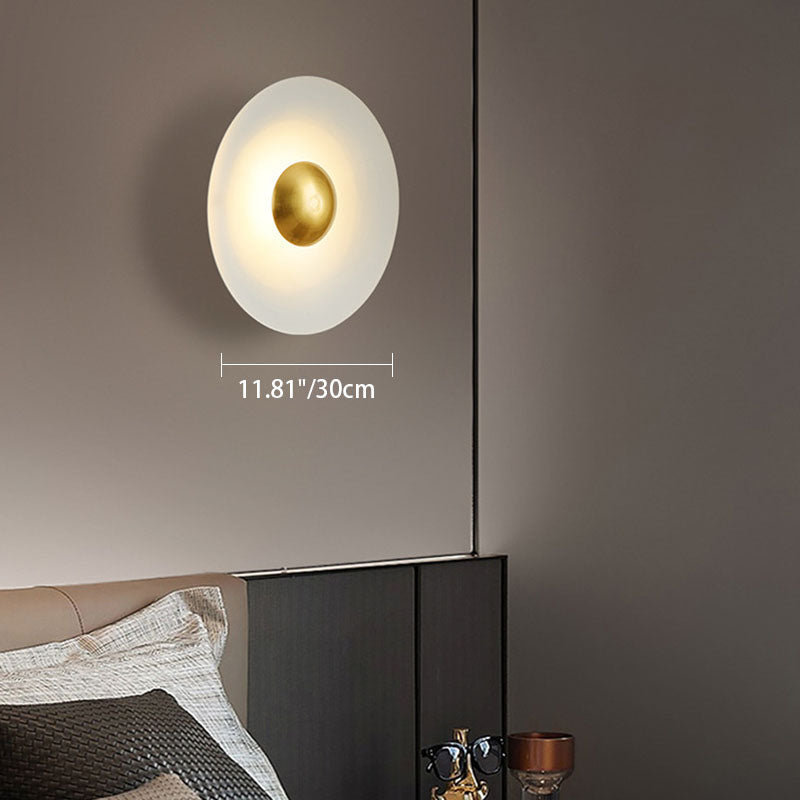Contemporary Creative Macaron Flying Saucer Hardware LED Wall Sconce Lamp For Bedroom