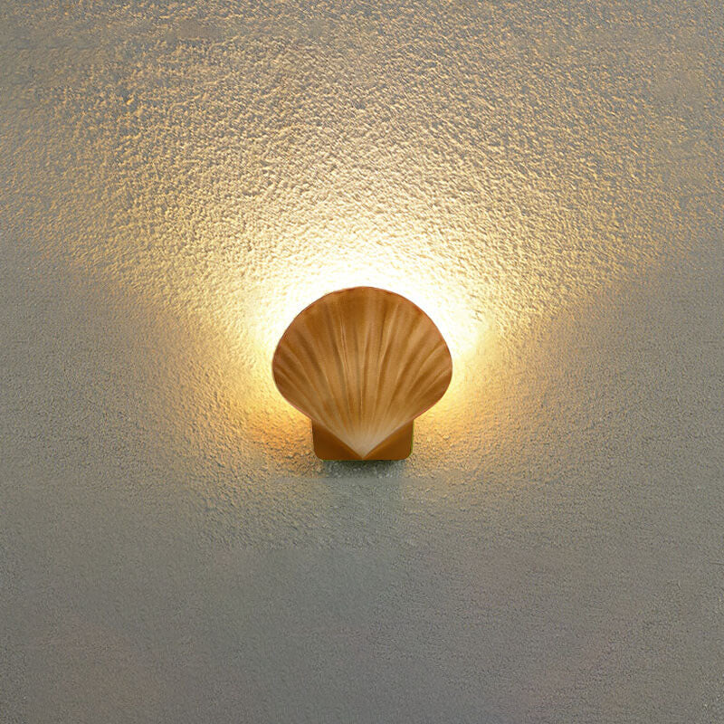 Frendorf | ShellBright LED Wandleuchte | Kreatives Muscheldesign | Aluminium | Wasserdicht | Außenbeleuchtung