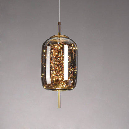 Frendorf | LumoSphere Nordic Pendelleuchte | Zylinder Oval Design | Glas-Lampe | Dimmbares LED Licht | Schlafzimmer & Wohnräume