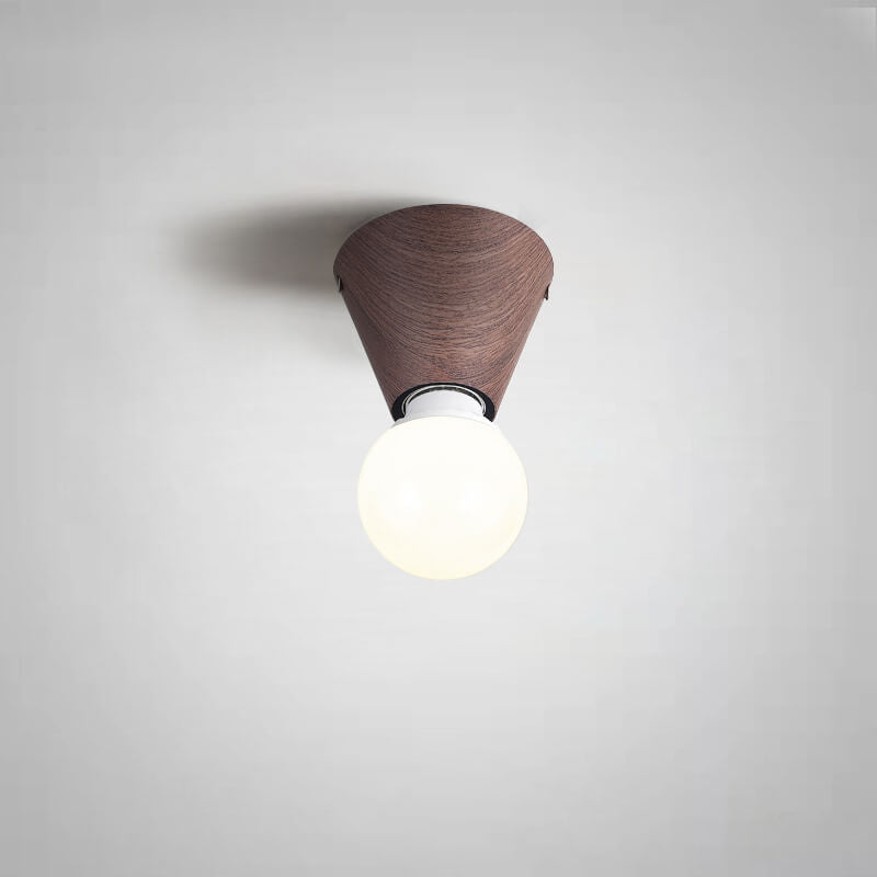 Frendorf | LumaFlair ZenGlow Japanischer Minimalismus LED Deckenleuchte | Holzoptik | Glasdesign | Runde Form | Flush Mount | Stilvolle Beleuchtung