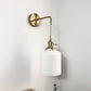 Frendorf | BrassGlow Japanische Retro Wandleuchte | Minimalistisches Design | Zylinder Oval | Messing & Lucite | 1-flammig