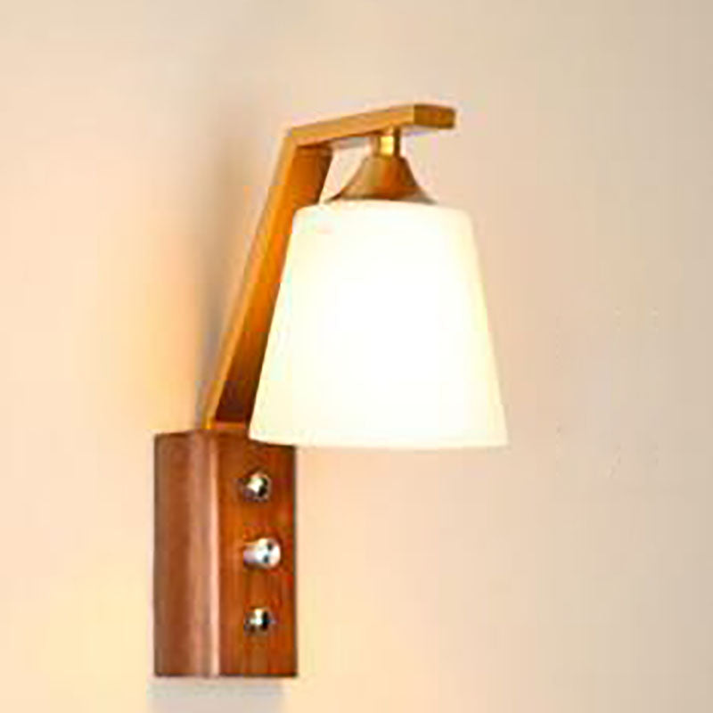 Frendorf | BrightLeaf Elegance Wandlampe | Antler-Design | Holzelemente & Zylinderglas | Perfekt fürs Wohnzimmer