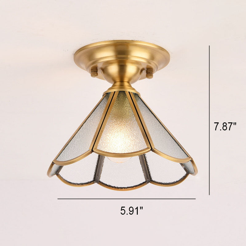 Frendorf | BrassCone Lux LED Deckenleuchte | Europäisches Design | Glas & Messing | Zeitloser Stil