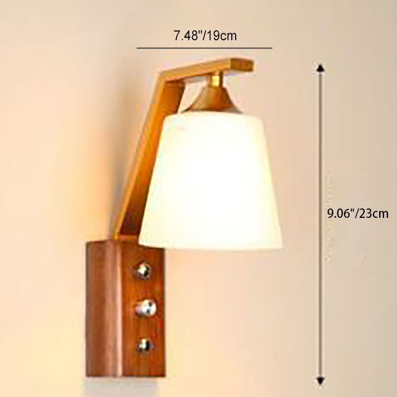 Frendorf | BrightLeaf Elegance Wandlampe | Antler-Design | Holzelemente & Zylinderglas | Perfekt fürs Wohnzimmer