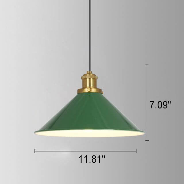 Frendorf | RetroDome Industrielle Vintage Pendelleuchte | Grünes Eisen-Kuppeldesign | Einzellicht | Rustikale Deckenbeleuchtung