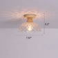Frendorf | Logra Japanese Minimalist 1-Licht Semi-Flush Mount Deckenleuchte | Holz & Glas | Stimmungslicht | Deko für Zuhause