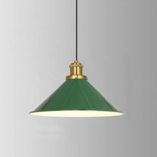 Frendorf | RetroDome Industrielle Vintage Pendelleuchte | Grünes Eisen-Kuppeldesign | Einzellicht | Rustikale Deckenbeleuchtung
