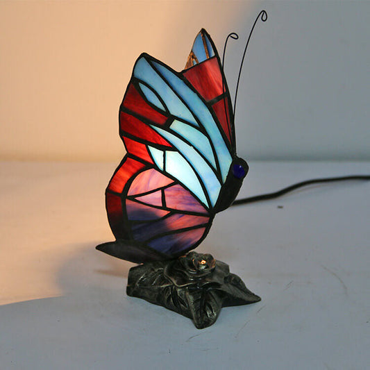 Tiffany Glas Schmetterling Form Nachtlicht 1-Licht Tischlampe