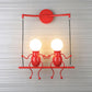 Contemporary Creative Iron Children's Ball 2-Light Wall Sconce Lamp For Bedroom
