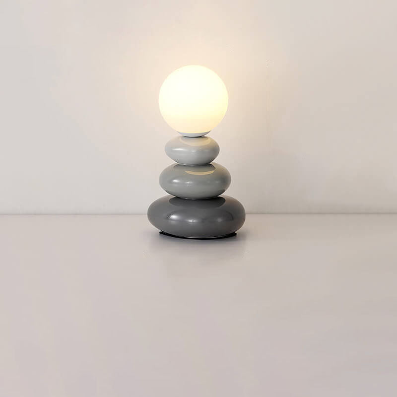 Frendorf | Pebluxe Minimalistische LED Tischlampe | Keramik & Glas | USB-Anschluss | Elegante Beleuchtung für Zuhause & Büro
