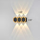 Frendorf | LumoHex Prime | Modernes Outdoor LED Wandlicht | Hexagon Schwarz-Gold Kombination