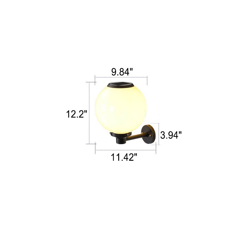 Moderne Outdoor Solar Runde Ball Wasserdichte LED Wandleuchte lampe