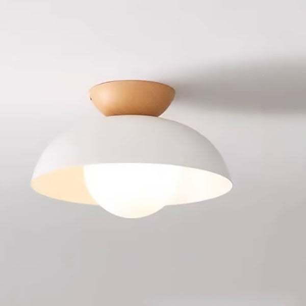 Frendorf | BowlCraft Deckenleuchte | Wandleuchten-Design aus Eisen & Holz | 1-flammig | Moderne Eleganz