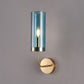 Frendorf | AstraGlas | Glas-Eisen Wandleuchte | 1- oder 2-flammig | Cognac & Hellblau