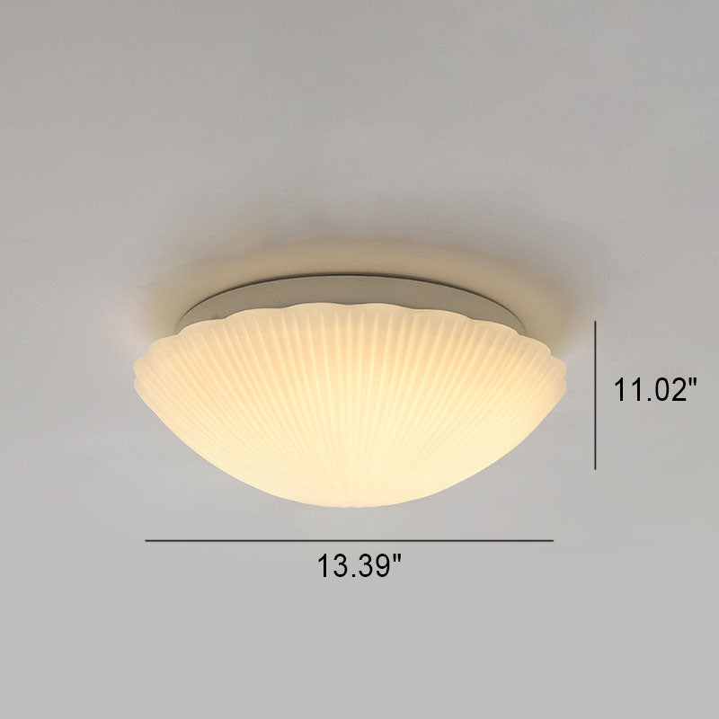 Frendorf | Auralis Modern French LED Deckenleuchte | Cremefarbenes Muschelgals | Flush Mount | Stimmungslicht | Deko für Zuhause