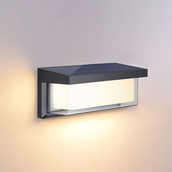 Modern Minimalist Solar Rechteck PC LED Außen Wandleuchte Lampe Für Außenpatio