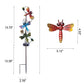 Frendorf | GardenGlow Solar Gartenleuchte | Metall-Design | Schmetterling, Libelle, Kolibri | Landschaftsbeleuchtung
