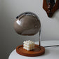 Frendorf | Melva Vintage Glasdom-Lampe mit Holzsockel | Schmelzendes Wachs | Dimmer | Stimmungslicht | Deko für Zuhause