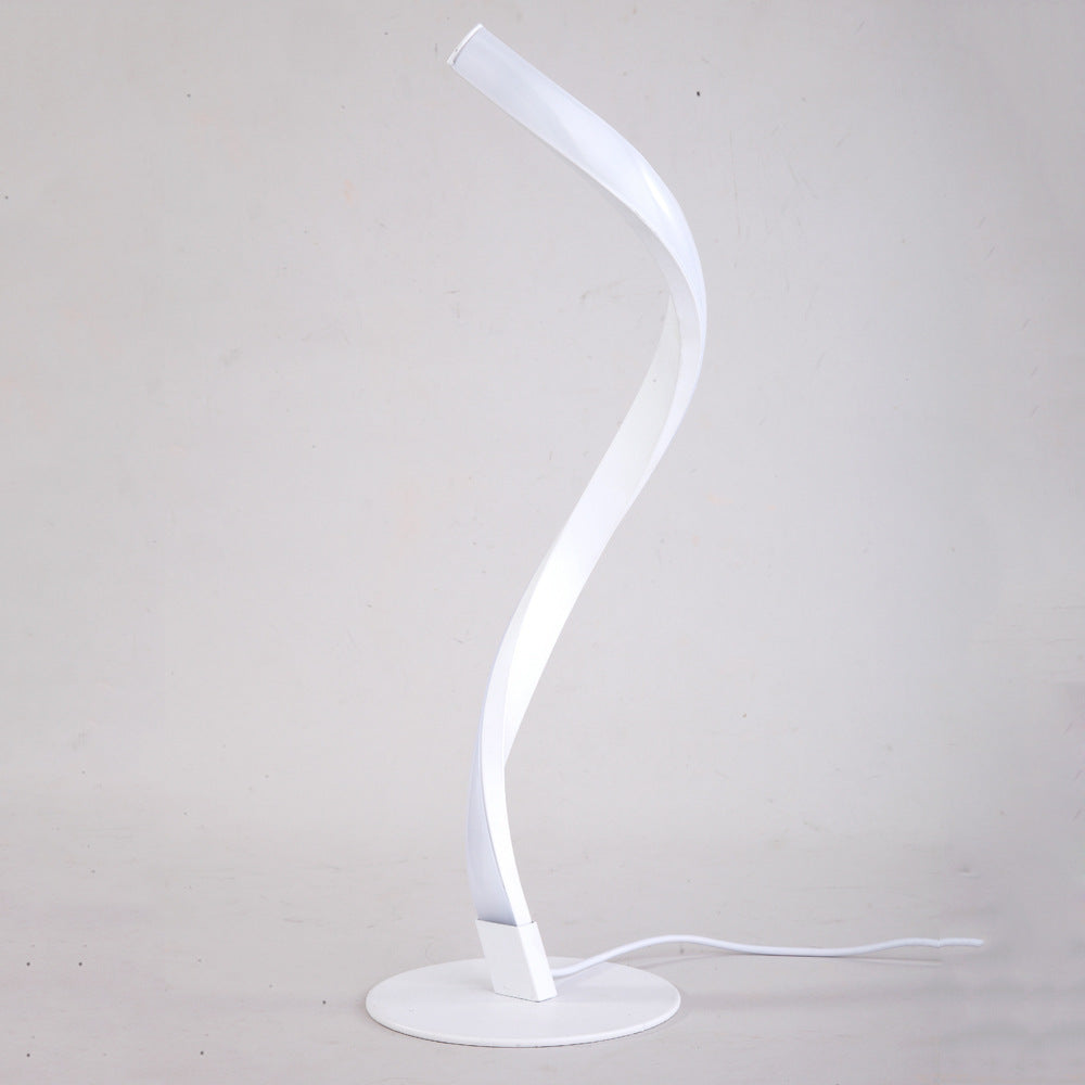 Moderne Minimalistische Aluminium Spiralstreifen LED Tischlampe Für Zuhause Büro