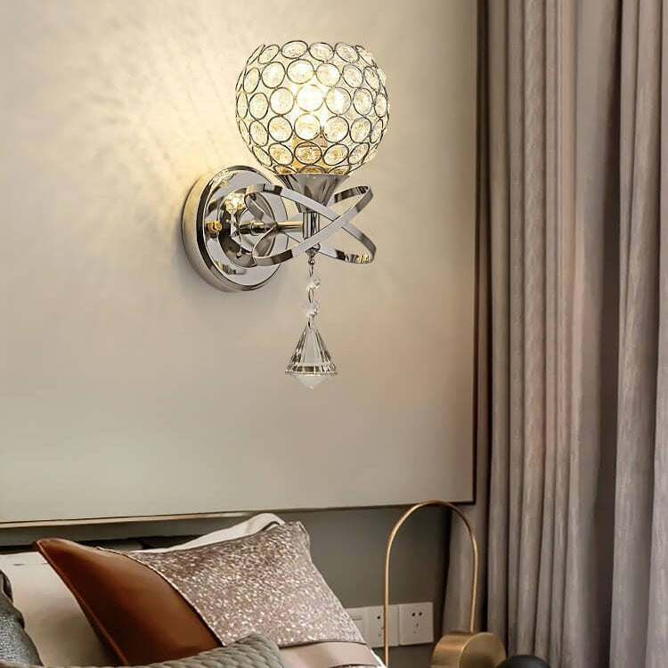 Zeitgenössische kreative Kristallkugel 1- Licht Wandlampe für das Wohnzimmer